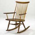 George nakashima walnut new chair with arms and rocker base provenance available 36 x 25 x 29