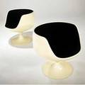 Eero aarnio pair of cognac chairs upholstered in black wool 27 x 26 x 29