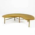 Greta grossman semicircular bleached mahogany coffee table 14 x 51 x 60