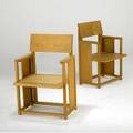Frank lloyd wright pair of oak armchairs provenance from the herman t mossberg house south bend in ca 1948 32 14 x 21 12 x 18