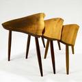 George nakashima set of walnut freeedge nesting tables signed george nakashima august 31 1989 largest 21 x 19 x 22