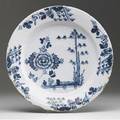 English delft charger with floral decoration ca 17601770 14 34 dia