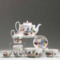 English porcelain tea set new hall in the chinese export style ca 1810 in asis condition largest 6