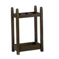 Gustav stickley triple umbrella stand complete with copper drip pan red decal 33 12 x 20 12 x 11 12