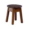 Stickley brothers tabouret with circular top and splayed legs very good original finish metal tag 17 14 x 15