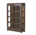 Gustav stickley singledoor china cabinet with twelve panes to door throughtenon sides and hammered copper pull gallery top craftsman paper label 59 x 36 x 13