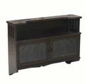 Style of shop of the crafters wallhanging cabinet with sliding leadedglass doors unmarked 27 x 36 x 9
