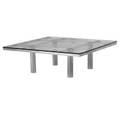 Tobia scarpa  knoll steel coffee table with plate glass top 15 x 45 14 sq