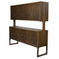 Danish figured walnut sideboard with sliding doors drawers and shelves 68 x 72 x 18