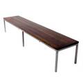 Design research extended bench with walnut top on steel frame marked 15 12 x 84 x 17