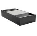Willy rizzo coffee table in black lacquer and brushed stainless steel with concealed casters 12 14 x 63 x 31 12