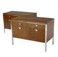 Steelcase pair of walnut and polished chrome fourdrawer chests each approximately 25 14 x 36 x 19 14