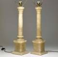 Lighting pair of marble column lamp bases base only 24 x 6 14 x 6 14