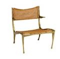 Style of dan johnson solid bronze armchair with caned seat and back 26 x 22 34 x 24