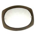 Veca italy oval wall mirror mounted on smoked glass veca foil label 32 x 24
