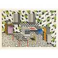 Nathalie du pasquier french b 1957 two etchings handcolored in watercolor interiors both signed dated and numbered 740 and 940 image 19 14 x 13 framed 27 12 x 20 14