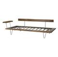 George nelson  herman miller walnut daybed on hairpin legs with single upholstered armrest 23 12 x 75 x 35