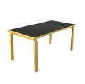Alvar aalto birch dining table with black architectural laminate top 28 x 60 x 30