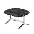 Olivier mourgue  airborne joker chair ottoman with black leather upholstery on steel frame airborne intl label 17 14 x 24 14 x 19 14