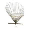Verner panton  plus linje cone chair with fabric upholstered cushion on steel wire frame 29 12 x 25 x 25