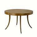 Th robsjohngibbings walnut extension dining table with circular top and sabre legs widdicomb decal 28 12 x 44 dia