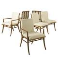 Th robsjohngibbings set of six dining chairs with cream linen upholstery two arm and four side armchair 34 x 22 112 x 24 12