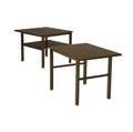 Dunbar two mahogany sofa tables with brasscapped feet brass dunbar tags 22 14 x 28 sq and 22 14 x 22 x 28