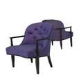 Edward wormley  dunbar pair of armchairs from the janus collection with purple silk upholstery brass dunbar tags 30 x 27 12 x 27