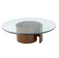Vladimir kagan snail coffee table with beveled plate glass top 15 x 48 dia