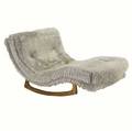 Adrian pearsall  craft associates rocking chaise lounge with tufted synthetic gray fur upholstery craft associates label 34 x 39 x 49
