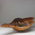 Studio large sculptural turned wood bowl 8 x 35 x 14