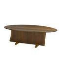 New hope school walnut coffee table with elliptical top over a freeform base with two butterfly keys on sculpted maple feet 18 x 54 x 24 14