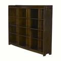 Stickley  ej audi reproduction open bookcase with gallery top and three bays each with center fixed shelf and two adjustable shelves 55 x 76 x 12