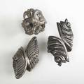 Midcentury mexican silver three large silver cuffs together with a ring most marked taxco makers include balderas and lopez largest 5