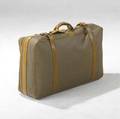 Gucci gray and tan leather gucciprint suitcase 19 x 30 x 9