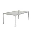 Milo baughman chrome and glass dining table 28 x 76 x 38