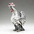 Gwen lux  wpa glazed ceramic rooster sculpture cock o the walk signed gwenlux 12 34 x 8 12 x 9 12