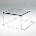 Knoll square coffee table with chrome frame and glass top 17 x 27 sq