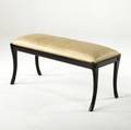 Robsjohngibbings style klismos bench with ebonized frame and tackedon leather seat 24 x 47 x 18