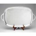 Large chinese export silver tray lee yuhing ca 1900 with gently rounded corners curved handles 1625 ot 28 x 17