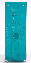 Elme Glass Plaque with Bird Design by John Kall