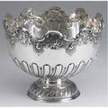 Silver monteith sheffield 1910 halfreeded body with applied scroll rim and reeded pedestal base marked tl possibly thomas law 32 ot 8 x 10 dia