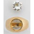 Unmounted diamond old european cut 10mm x 518mm 321 cts with 14k gypsy setting size 7 34