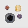 Four unmounted fancy color diamonds natural fancy deep brownish orangeyyellow 70 ct cut cornered square brilliant natural fancy dark brown 267 cts round brilliant treated fancy deep brownis