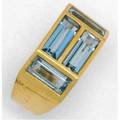 Paloma picasso aquamarine ring for tiffany  co ca 1980 with four inset baguettecut aquamarines in 18k yg 114 gs gw size 6 note depicted in tiffany jewels by john loring p 221