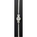 Art deco diamond and platinum bracelet watch glycine 17 jewels unadjusted 4637 circular case with diamond bezel lugs and double line bracelet 2 cts tw 17 gs gw
