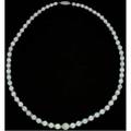 Art deco single strand opal necklace graduated white opal beads 833 mm433 mm faceted rock crystal rondelles diamond and pt barrel clasp 151 gs gw 17 14