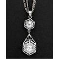Art deco diamond lavaliere two omc diamonds approx 95 ct tw in filigree settings on double strand 14k wg chain