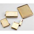 Gold smoking accessories 18k lighter with channel of calibre cut rubies 14k vesta case 9k cigarette case london ca 1930 9k match safe with strike london ca 1924 2245 gs gw