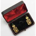 Tiffany  co japanesque earrings 18k open gold panels applied with threecolor gold foliage ca 1878 unmarked 86 gs gw 1 34 x 38 note tiffany  co exhibited a collection of objects in t